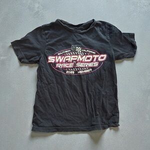 Swapmoto Race Series Kids Black T-Shirt Moto Dirtbike MX Racing Tee Shirt Used